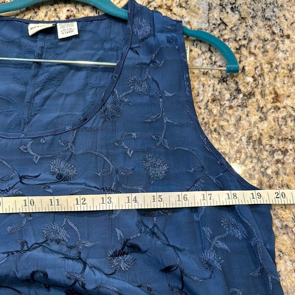 Merona Sleeveless Floral Embroidered Maxi Dress Vintage Navy Women’s XL Summer - Picture 5 of 7